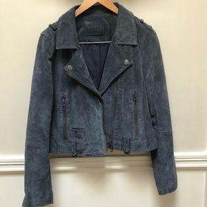 Blue suede jacket